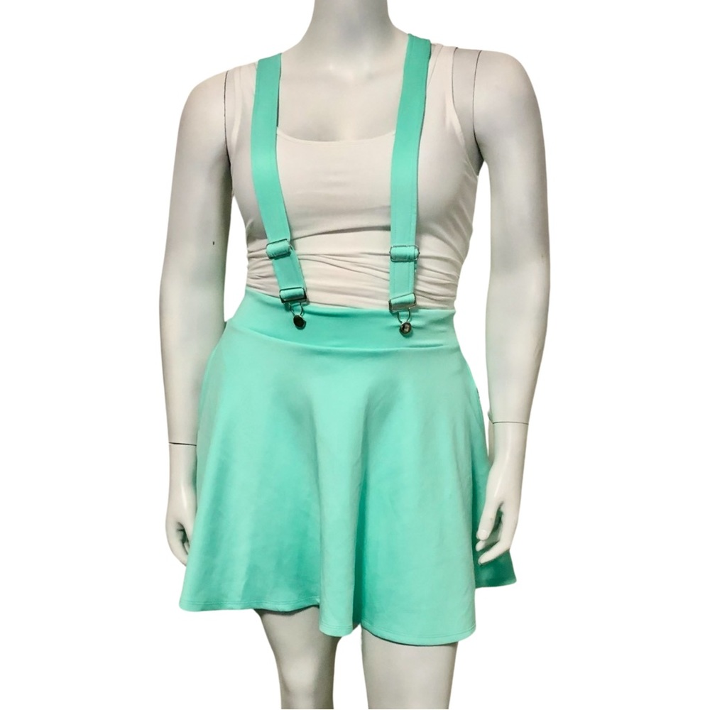HOT TOPIC MINT SUSPENDER SKIRT - Picture 4 of 7